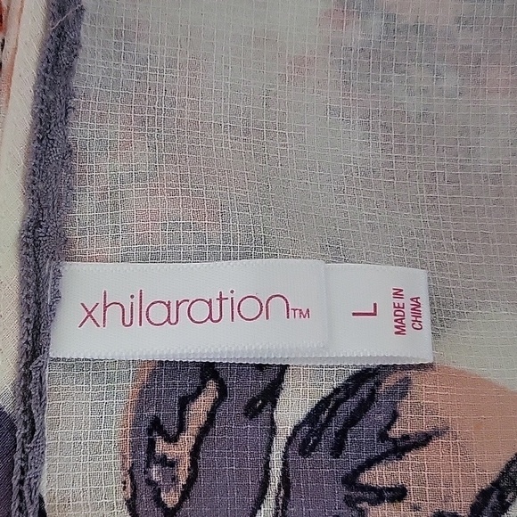 Xhilaration Floral Lace and Tassel Trimmed Bohemian Kimono Cover- Up - Size L - Picture 5 of 7